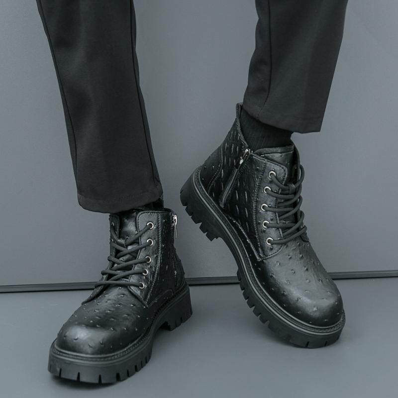 Fashion Autumn and winter men's boots Fashionable new designer style Outdoor Trendy Party office motorcycle Daily Thick soled shoes