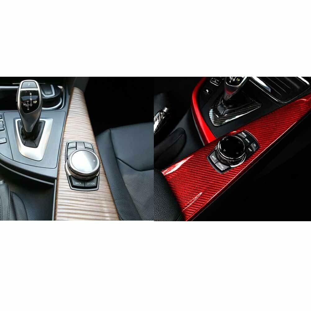 Red Carbon Fiber Central Console Panel Trim For BMW 3 4 Series F30 F34 2013-2019