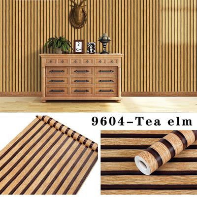45cmX1m    Wood Stripe Wallpaper Background Wall Desk Cabinet Refurbished Stickers Waterproof Wallpaper