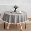 Round Solid Color Dining Table Cloth French Lace Cotton Linen Waterproof and Oil Proof Hotel Restaurant Tablecloth Decoration
