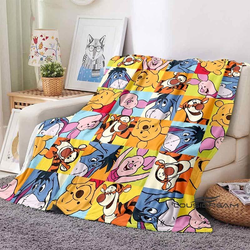 DIY Personalized Name Blanket, Pooh Bear Theme, Soft and Comfortable, Suitable for All Seasons, A Special Gift.