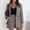 Ladies' Solid Color Suit Collar Jacket, Fashionable Sports And Leisure Suit