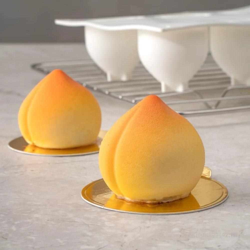 Silicone Pear Peach Cake Mold Non-toxic Mousse Cake Molds Jelly Pudding Mold  Household