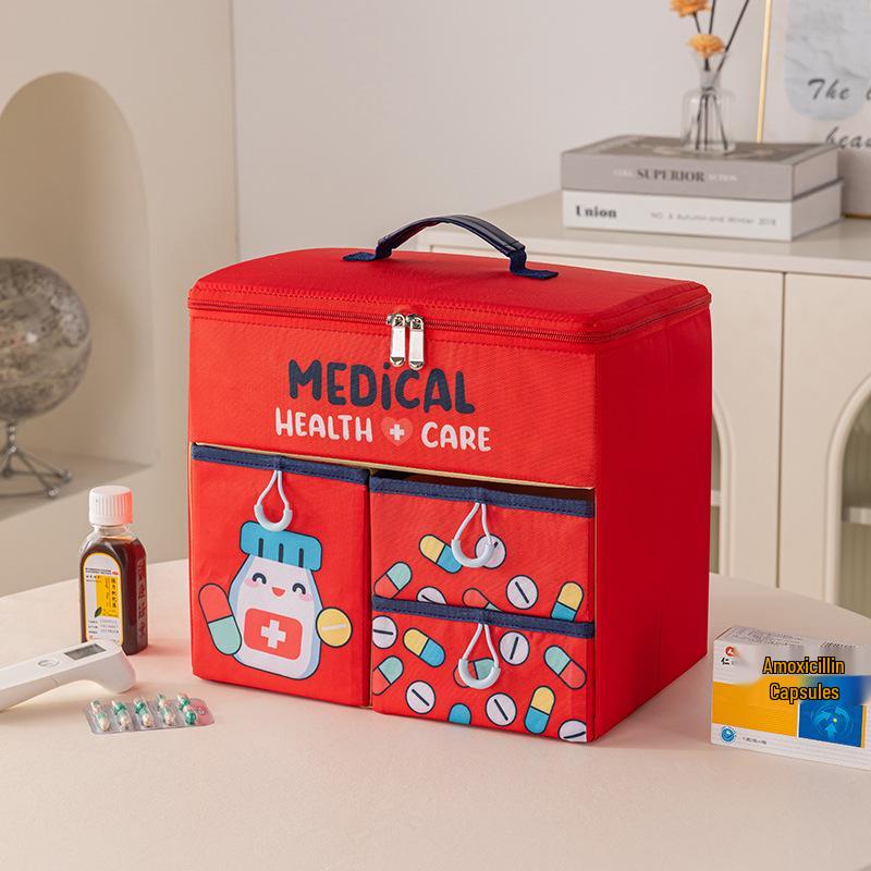 Portable Oxford Cloth First Aid Kit - Large Capacity Multi-Function Medicine Storage and Epidemic Prevention Bag
