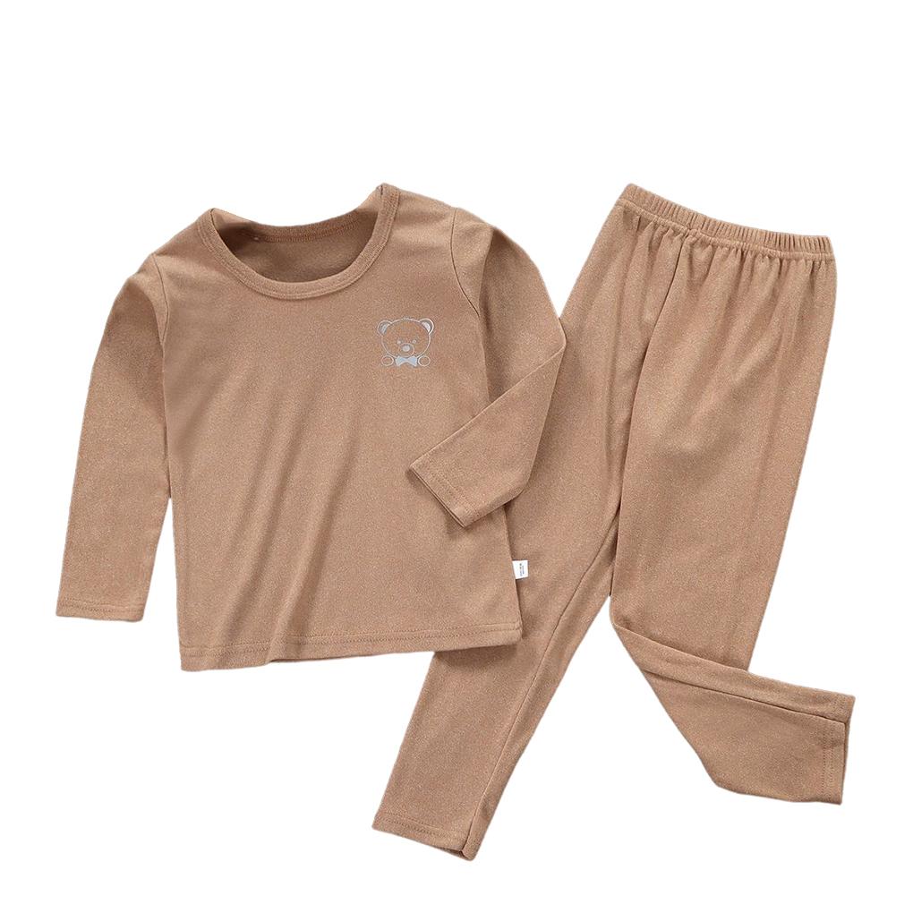 Kinder Thermounterwäsche Elastisch Langarm Rundhals Herbst Winter Zuhause Schule Innere Kleidung Warme Oberteile Anzug für Jungen Mädchen