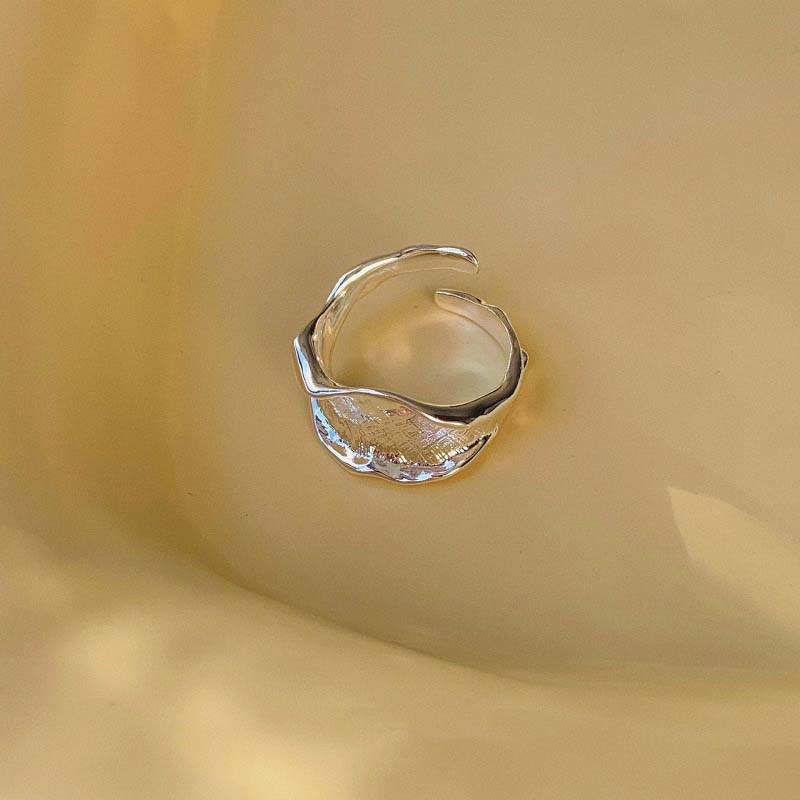

Vintage Metal Pleated Open Rings for Women Men Punk Gold Copper Color Irregular Texture Adjustable Couple Rings Zircon Gifts