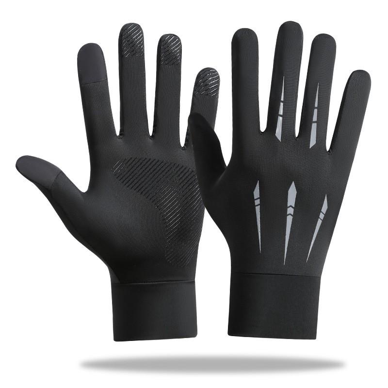 Mens UV Protection Half-Finger Cooling Gloves Cycling Driving Fishing Outdoor Use