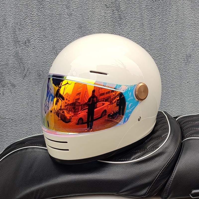 ORZ Retro full face motorcycle helmet - Classic design, suitable for both men and women, with safety protection certified by 806