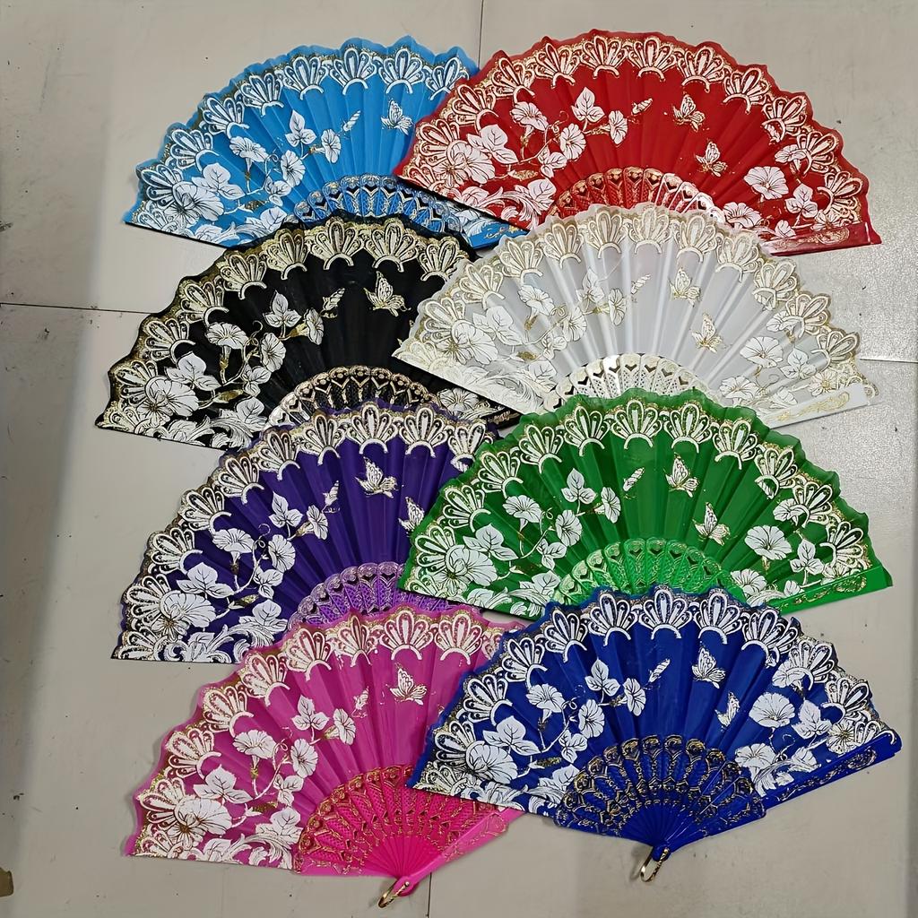 1 buc Evantai Pliabil de Mână Tradițional Chinezesc, Stil Oriental Vintage, Evantai Elegant cu Model Floral, pentru Nuntă, Dans, Fotografie, Accesoriu Qipao