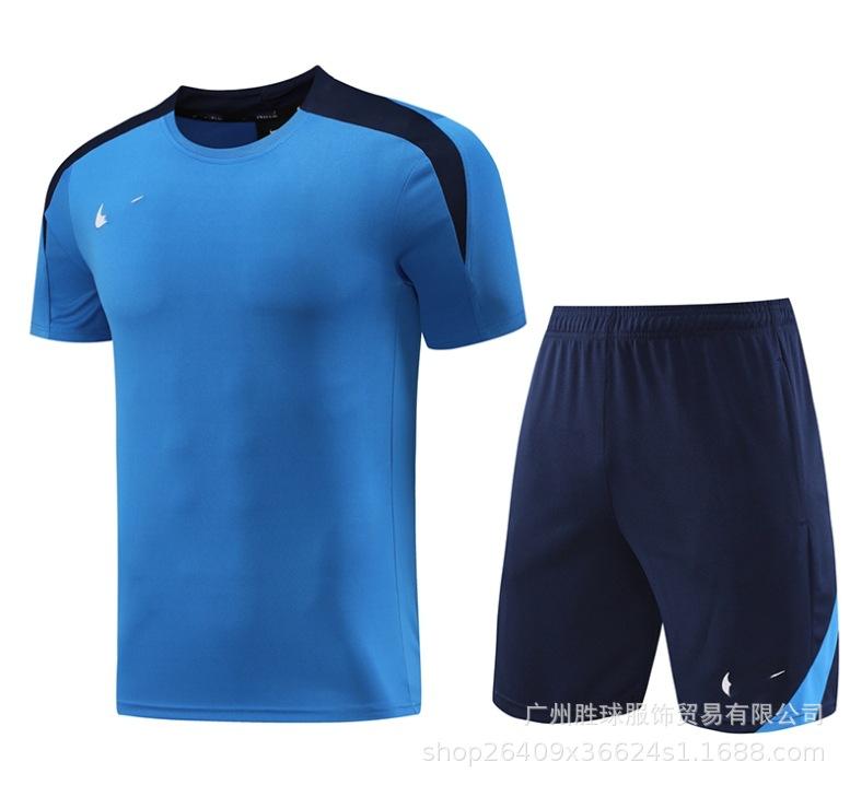 Nk Tuta da Allenamento Pantaloncini a Maniche Corte Casual, Maglia da Calcio, Maglia di Classe, Maglia Sportiva Fitness da Corsa per il Commercio Estero