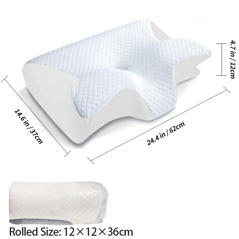 Memory Foam Pillow Cervical Orthopedic Pillow 2 in 1 Ergonomic Contour Orthopedic Pillow for Neck Pain SMZT003