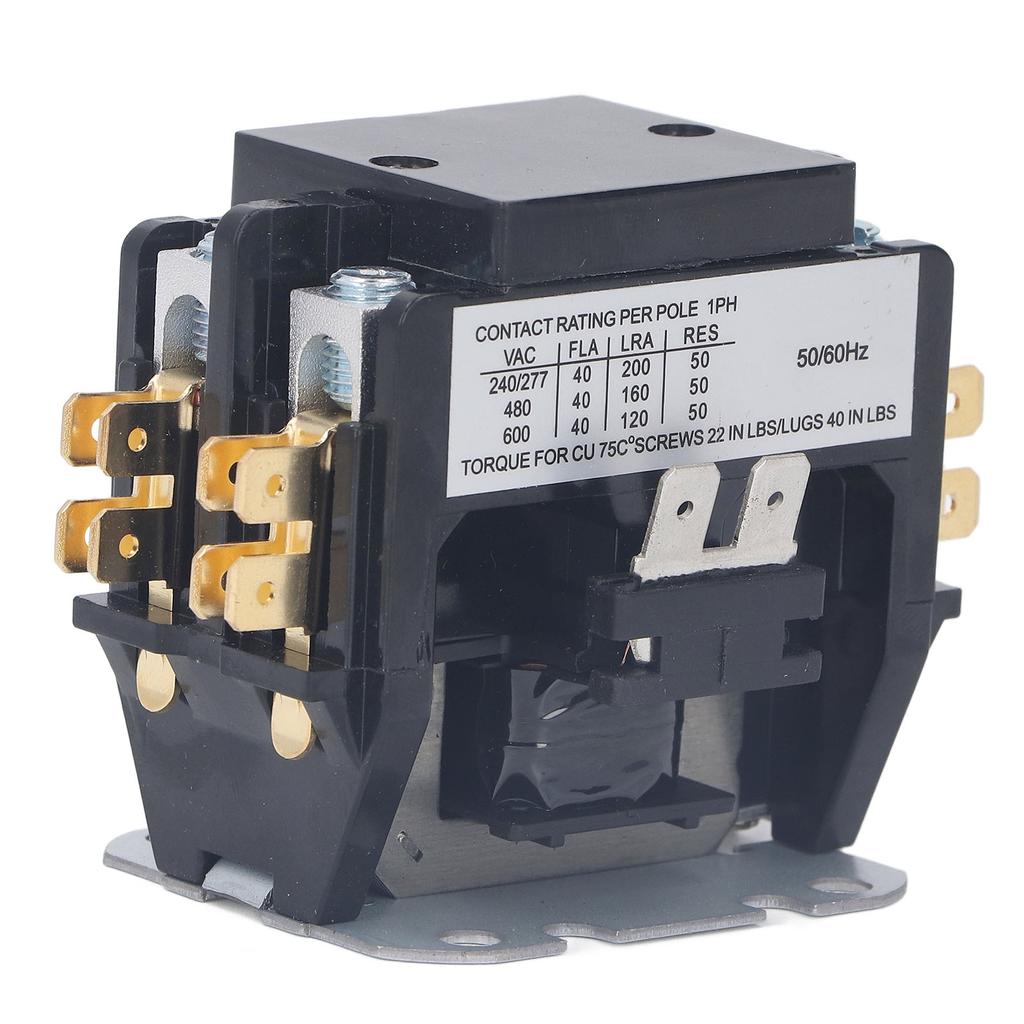 Air Conditioner Contactor 40 Amp 2 Pole Silver Alloy Contact Copper Coil Contactor for HVAC Condenser Compressor Motor