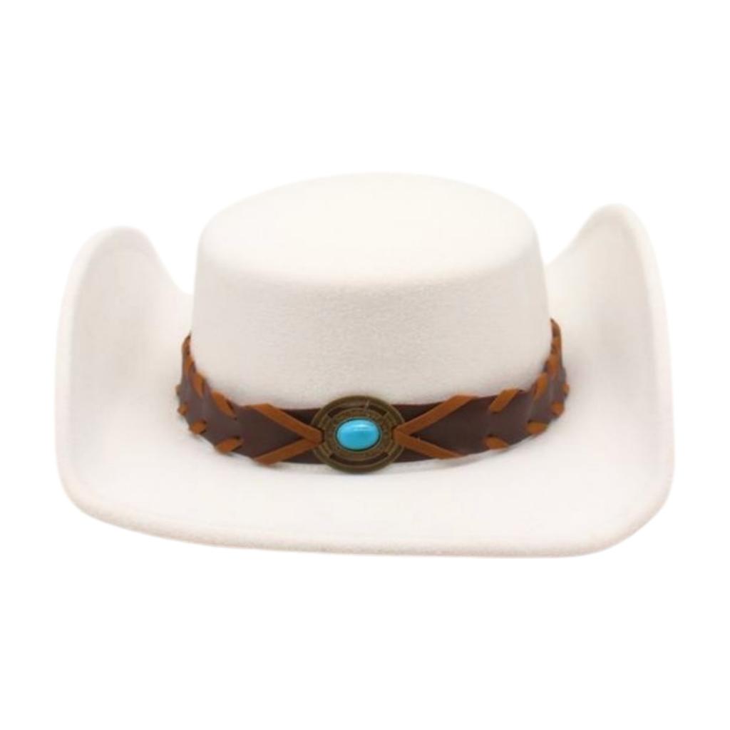 Ethnic Tibetan Area Vacation Woolen Felt Hat Stage Prop Hat Peach Heart Top Western Cowboy Top Hat
