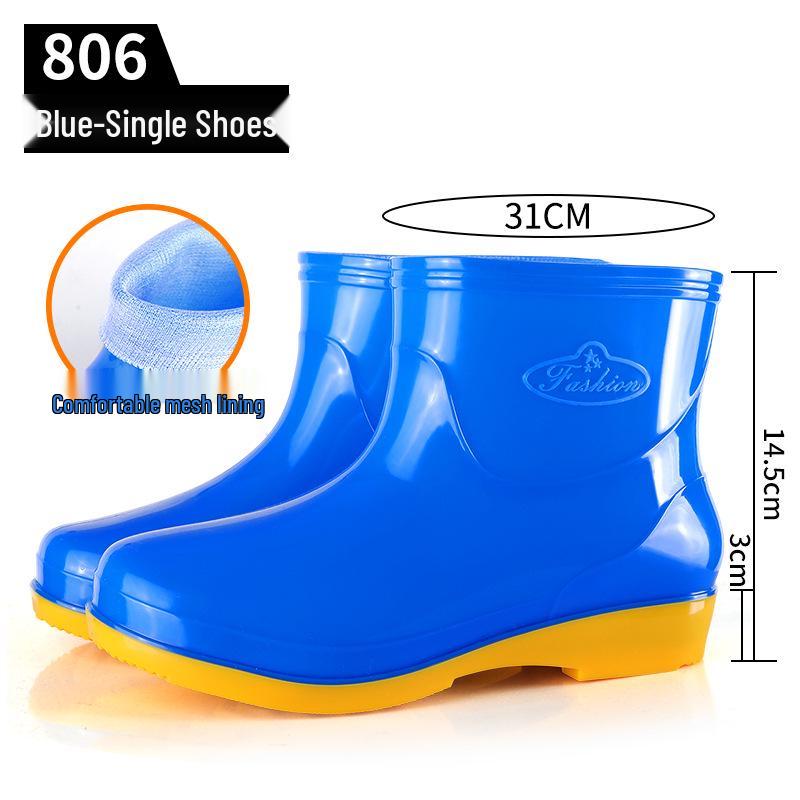 Simple Four Seasons Waterproof Women's High-Top Rain Boots and Shoes for Labor Protection and Cleaning