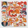 50pcs Cute Fox Cartoon Stickers - DIY Decorative for Luggage, Refrigerator, and Car