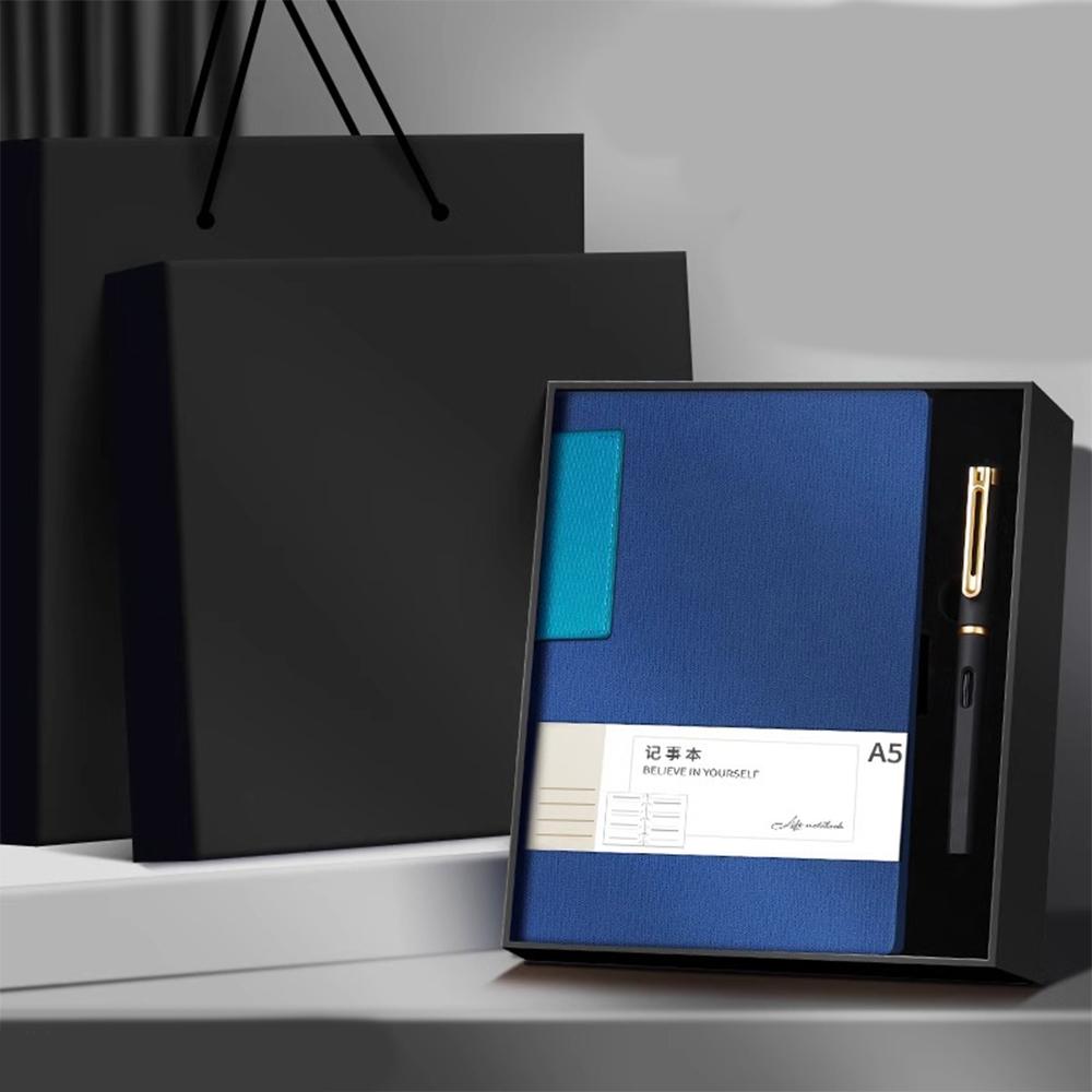 (Logo Can Be Engraved) A5 Leather Student Subject Notebook, Business Meeting Record Book, Thickened Notepad, Office Ledger, Diary