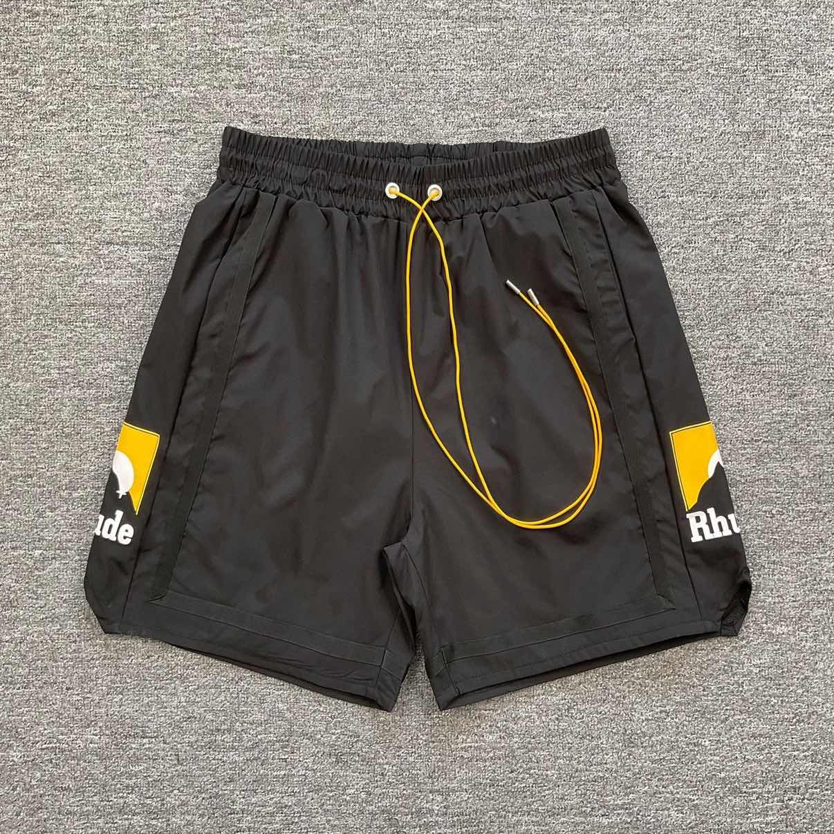 

GLYDE Casual Breathable Short Pants Printed Sunset Letter Patchwork Color Summer Loose Straight Leg Shorts S