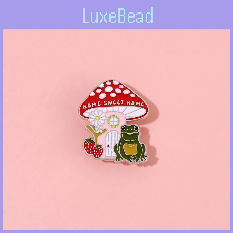 Cute Cartoon Mushroom Frog Brooch Pin Cute Decorative Badge For Backpack And Clothing