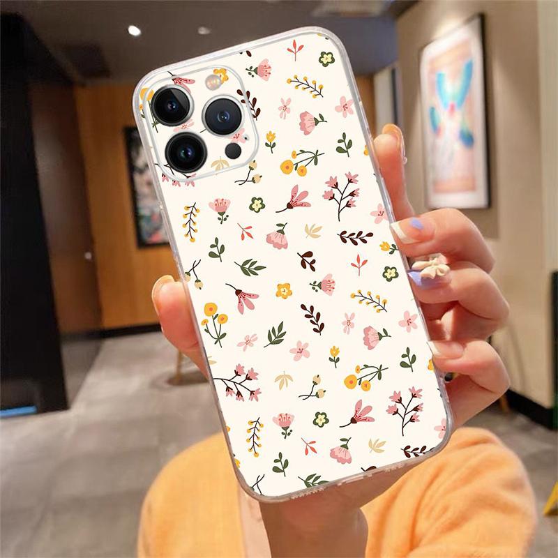 Flower Aesthetic Phone Case For Iphone 15 14 Pro Max 13 12 11 Pro Max XSMax XR 12 13 Mini 14 Plus