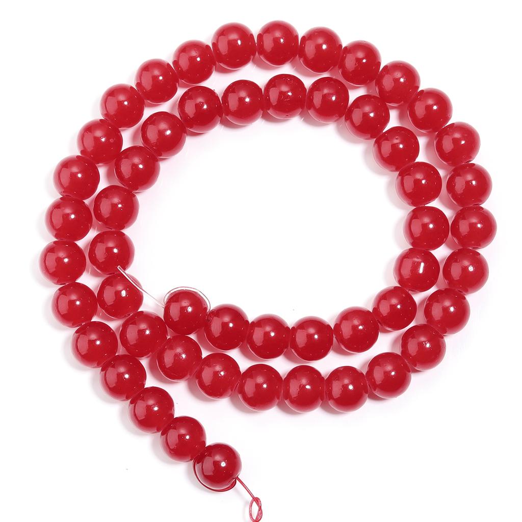 1 Strand 6/8mm Solid Color Glass Beads Loose Spacer Round Beads For Jewelry Making DIY Handmade Bracelet Necklace Accessories