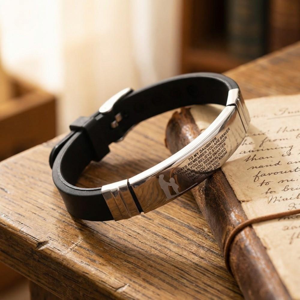 Wristband Inspirational Quote Bracelets Stainless Steel Encourage Bracelets Bracelet for Son Gift