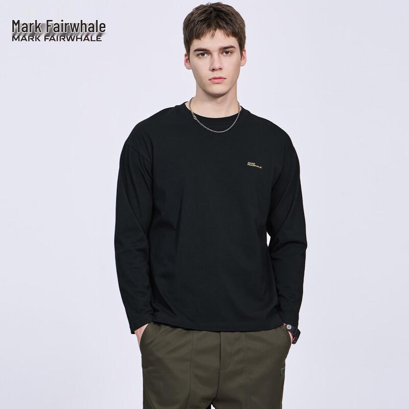 Mark Fairwhale Men's Pure Cotton Long Sleeve Round Neck T-shirt