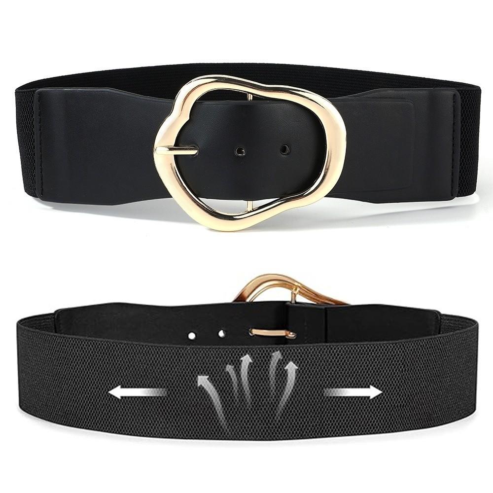 Adjustable Tying Women Waistband Belt Elastic Leather Belt Luxury Pin Buckle Belt  Waist Seal