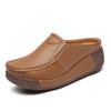 Fashion Spring Autumn Women Platform Slippers Summer Breathable Outdoor Casual and Comfortable Leather Half Slippers Zapatillas De Mujer