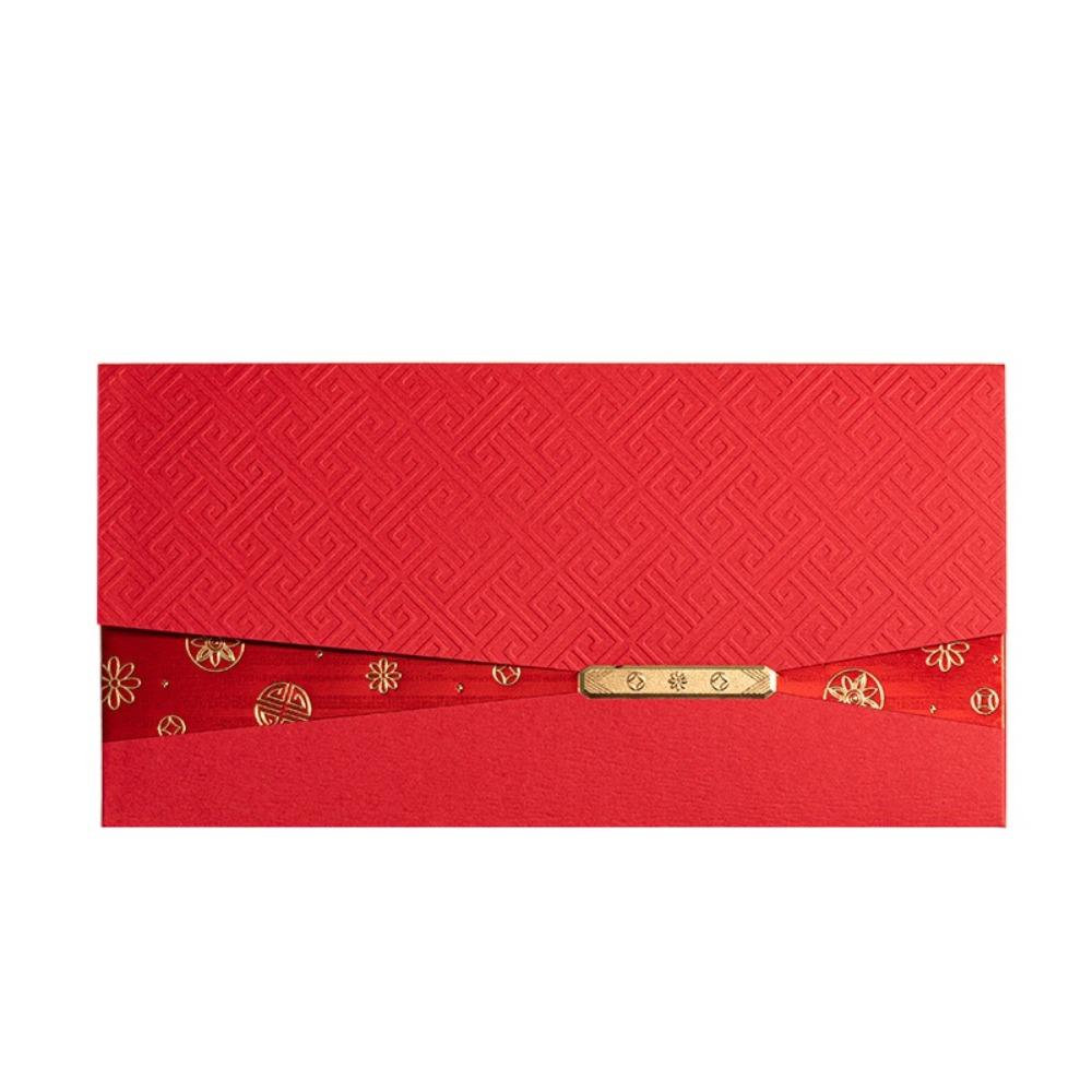 6pcs Laser Engraving Lucky Money Bag Hollow Red Packet Spring Festive Decoration HongBao  New Year