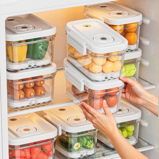 Contenitore Alimentare Ermetico Sottovuoto Elettrico Scatola Croccante Sigillata Ermeticamente con Pompa Manuale Contenitore per Alimenti Senza BPA per Frigorifero Frutta Verdura e Carne