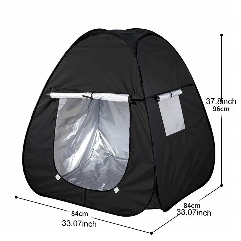 

Black Foldable Dogs Tent Coated Silver Outdoor Travel Pet Shelter Nest Bed Windproof Cat House with Shade Cloth for Medium Dogs