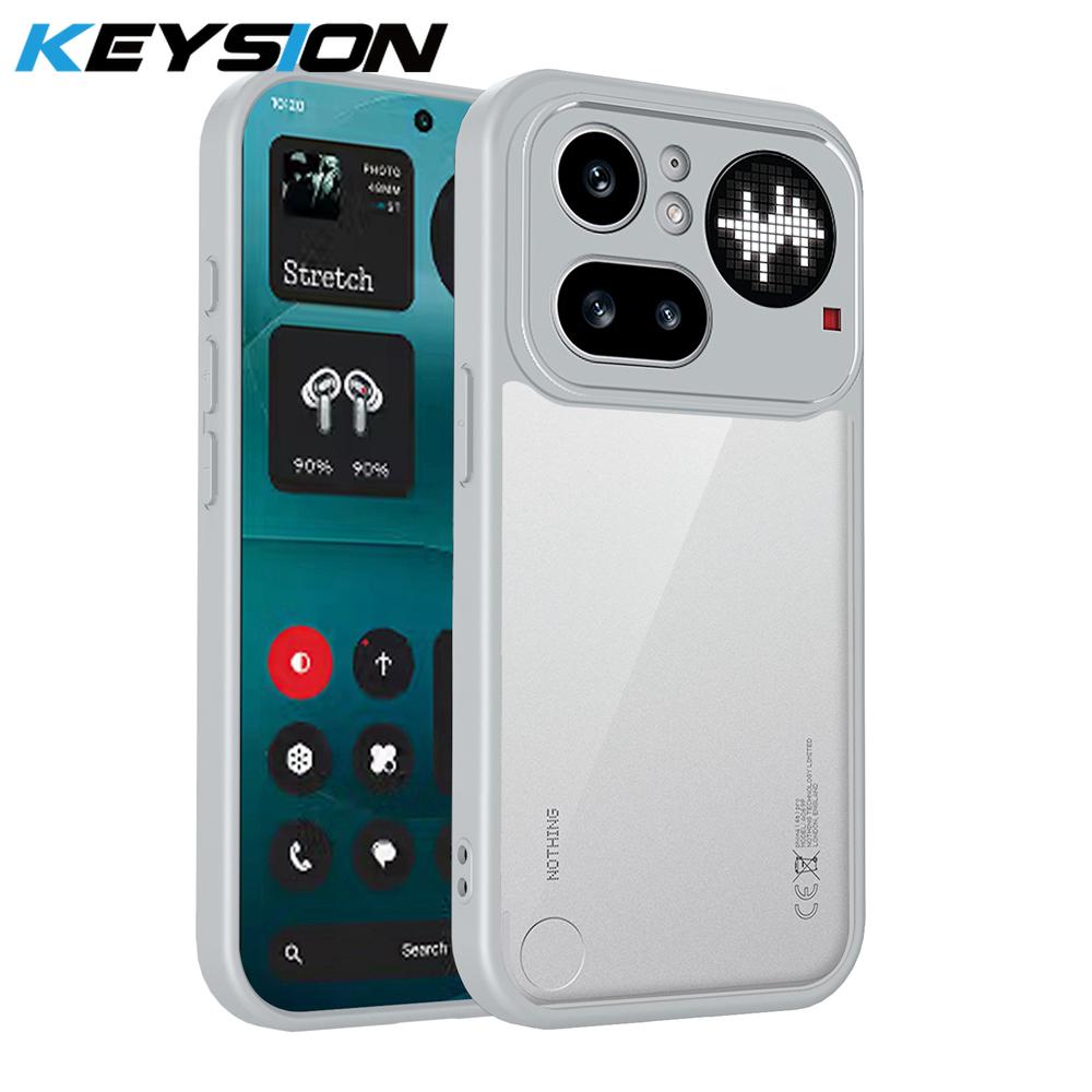 KEYSION Custodia Trasparente per Nothing Phone 4A 4A Pro Silicone+PC Trasparente Semplice Antiurto Cover per Nothing 4A Pro