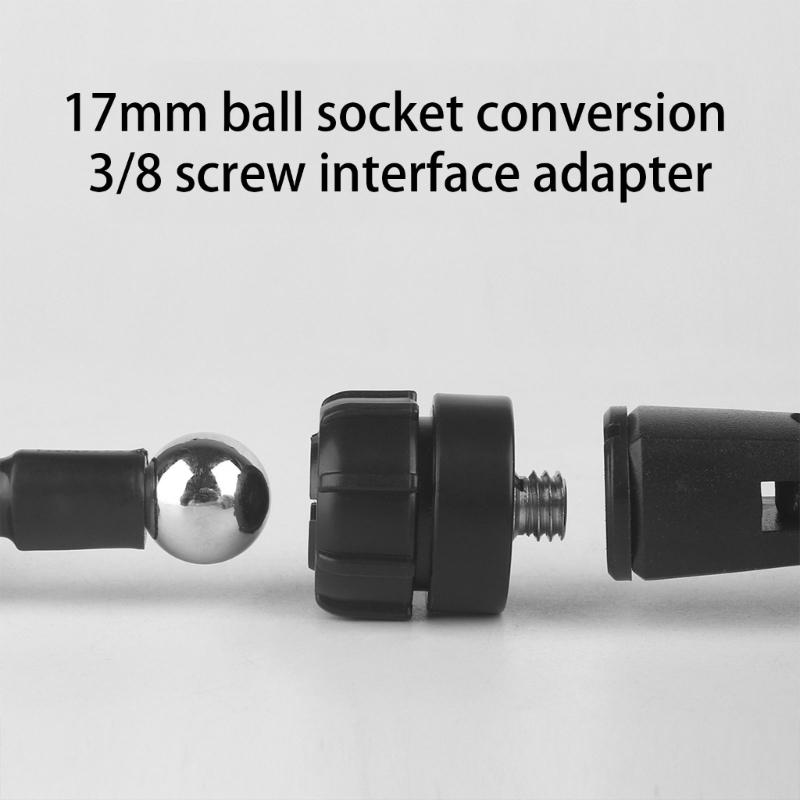 Univerzální držák s 17mm kuličkou na 3/8" šroub Tripodový adaptér pro fotoaparáty a držáky telefonů
