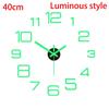 3D Mirror Wall Clock Luminous Modern DIY Frameless Sticker Large Silent Quartz for Living Room Office