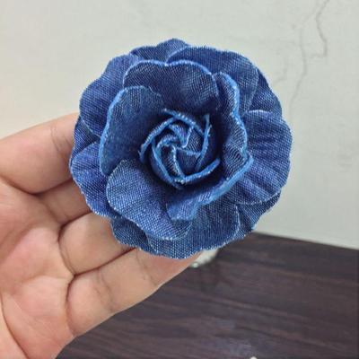 New Blue Denim Fabric Flower Hair Clip Women Sweet Cool Straps Pendant Necklace Girls Fashion Hair Accessories