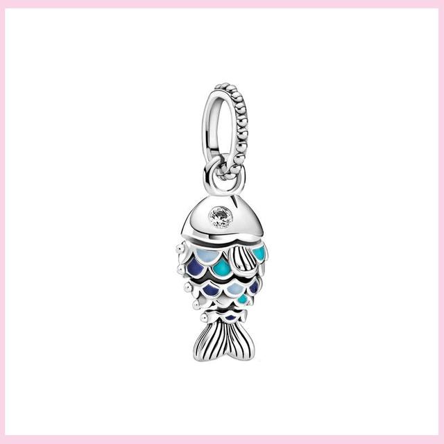 925 Silver Green Color Charms Temperament Cactus Avocado Charm Four Leaf Bead For Bracelet Jewelry Making