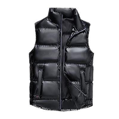 Aşağı Pamuk Yelek Erkek Parlak Yelek Kolsuz Ceket