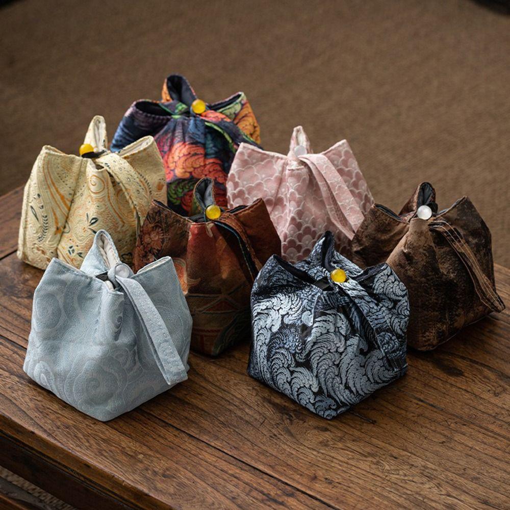 Embroidered Chinese Style Bag Thickened Teapot Storage Bag Tea Cozy Chinese Tea Culture