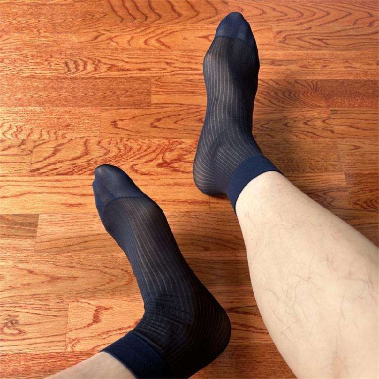1 Pair Mens Silk Sheer Socks Nylon Dress Sock Daily Casual Stockings Work Business See Through Short Tube Ankle Socks