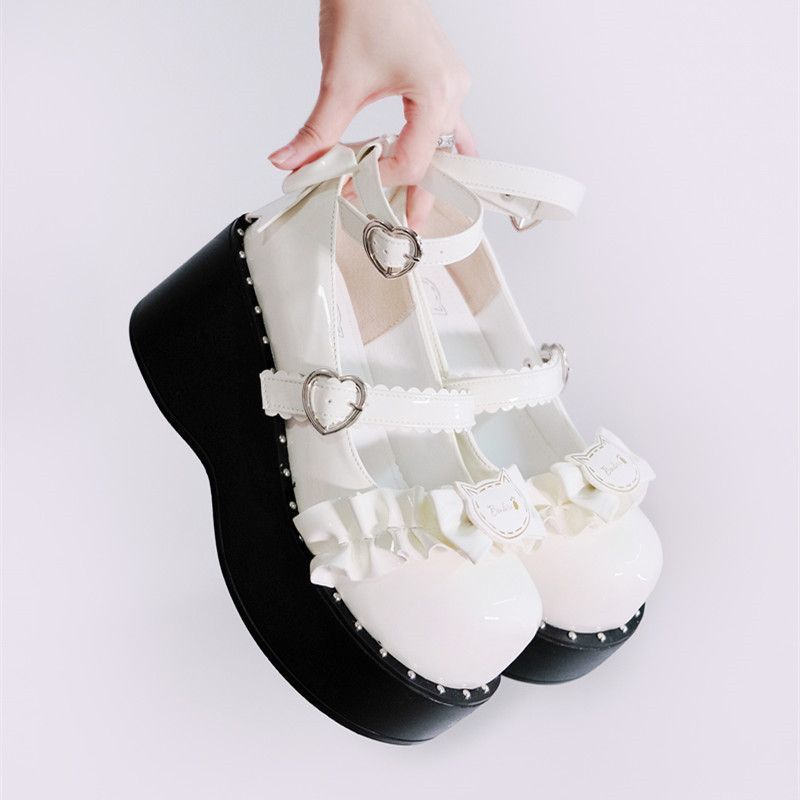 Hip hopová dívka exploze JK sladké cool malé kožené boty 2025 léto retro punk goth mělká ústa platforma lolita boty