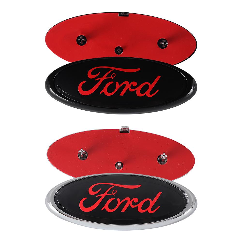 QVHI3 Car Front Hood Grille Emblem Bagde Sticker Cover Accessories Auto Styling For Ford Focus Kuga Mondeo SMax Fiesta Ranger Mustang