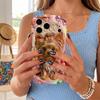 Rainbow Bow Yorkie Love Gem Wavy Edge Phone Case For iPhone 17 16 15 14 13 12 11 8 7 Plus Pro Max Soft TPU Bumper Cover
