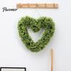 Lazy Friendly Plant Decor Artificial Heart Wreath Fake Green for Wall Door No Watering Window Indoor Outdoor Use Care Required Realistic Hanging