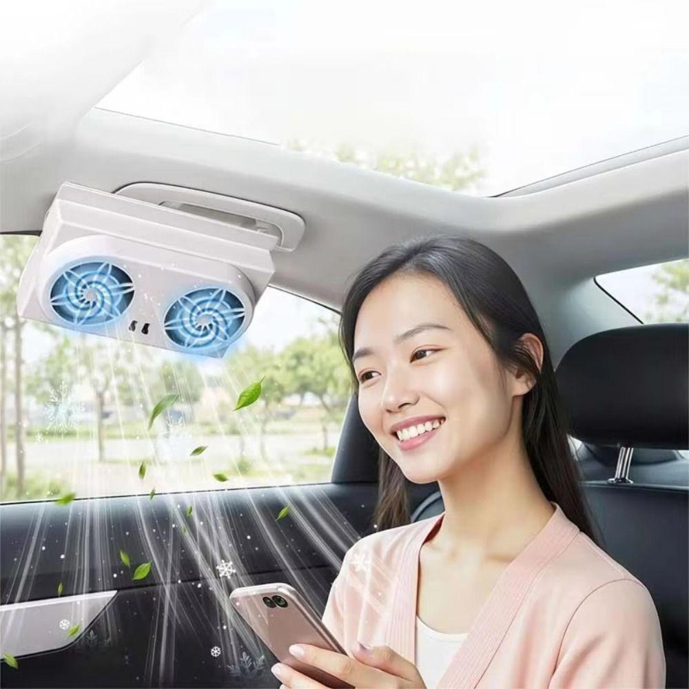 USB Charging Car Window Fan Dual Fans Car Exhaust Fan Rechargeable Car Ventilator  Vehicle Interior