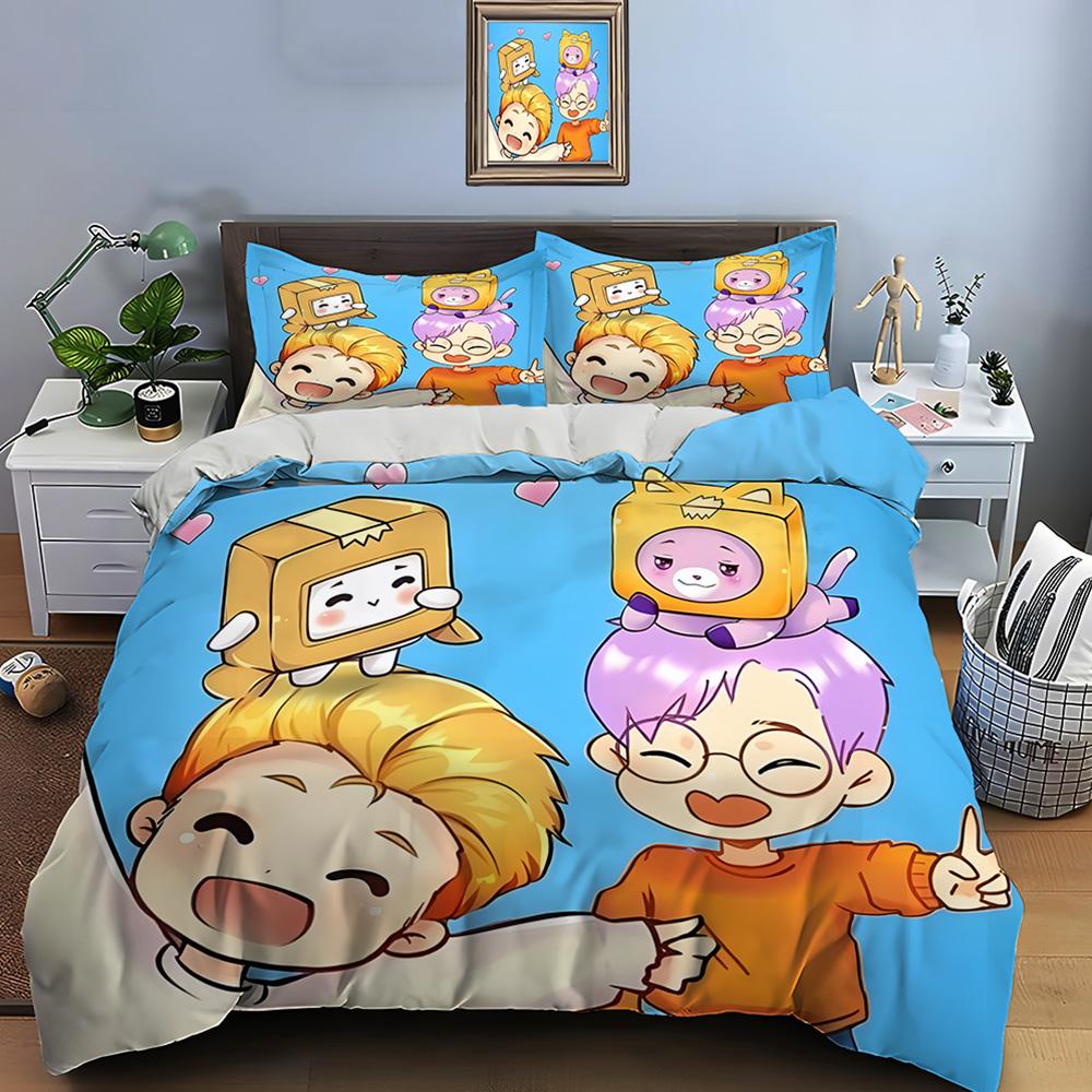 Cartoon Doll L-Lankyb0x Print Bedding Set Duvet Cover 1 Duvet Cover 2 Pillowcases Adult and Children Bedding Set Luxury Gifts