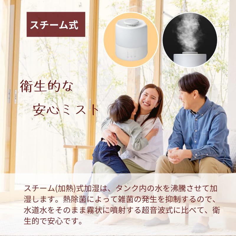 Breezera Humidifier, 1.5L, 2.5L, 4L Large Capacity, Heated Steam Humidifier, Top Fill, 3-Stage Adjustment, 7 Colors, Dry-Run Protection, Aroma Compati