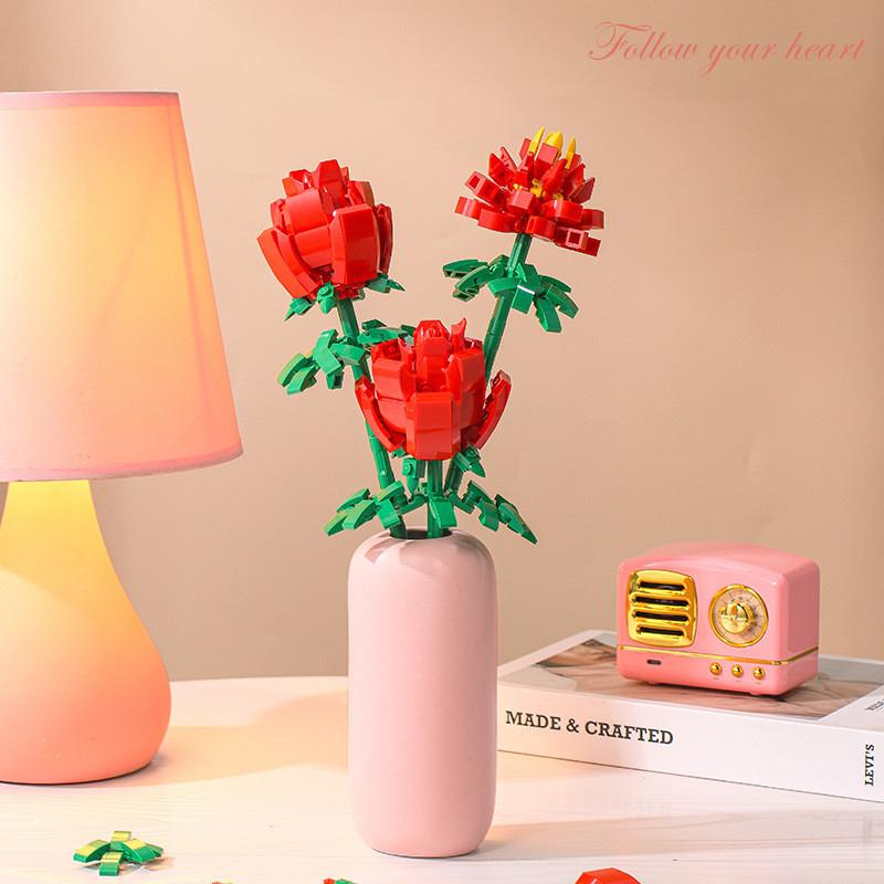 Plastic Small Particle Building Blocks Flower Three-dimensional Puzzle Children Gifts Educational Toys