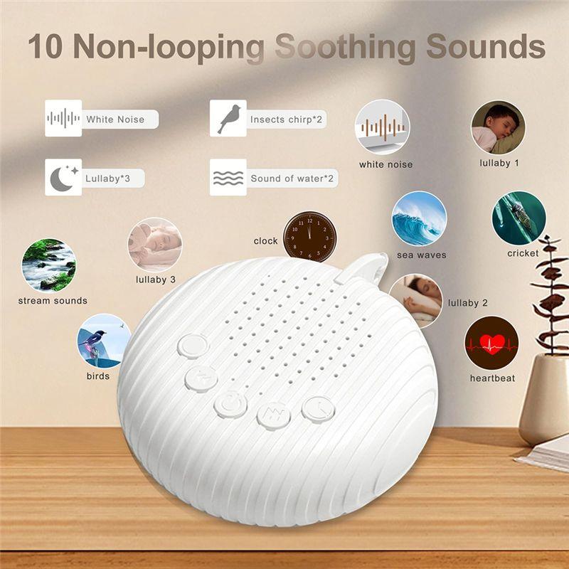 White Noise Sound Machine, Portable Sound Machine Baby, Noise Canceling Travel Sound Machine For Nursery