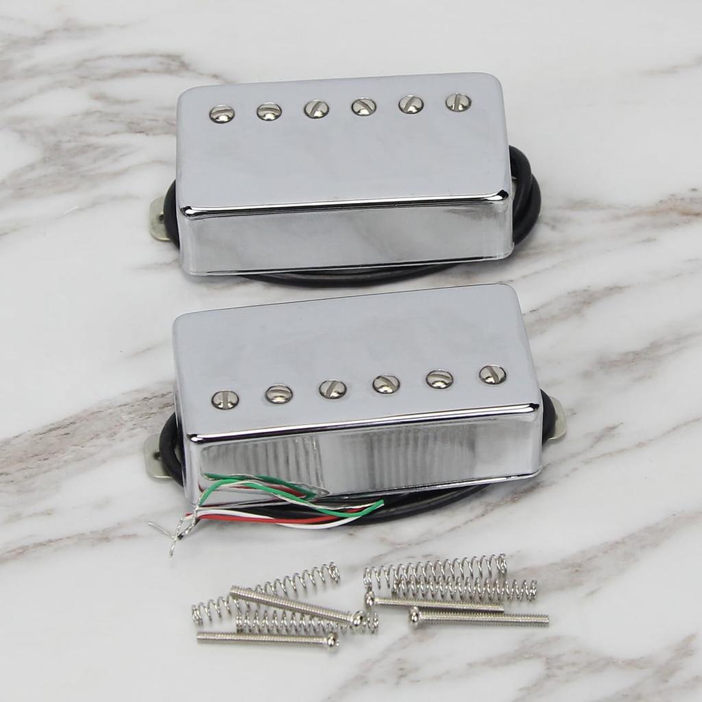 FLEOR Humbucker Pickup Ceramic Guitar Neck Bridge Pickup Set Chrome Fit Les Paul Style Electric Guitar +