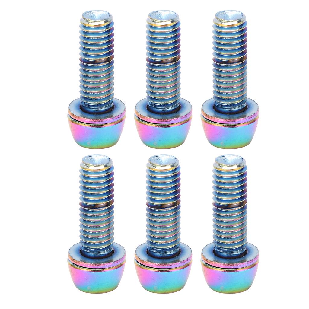 KRSCT 6pcs Cycling Stem Screws with Washers Stainless Steel Bolts Screws for Mountain Cycle Steering Handlebar M6